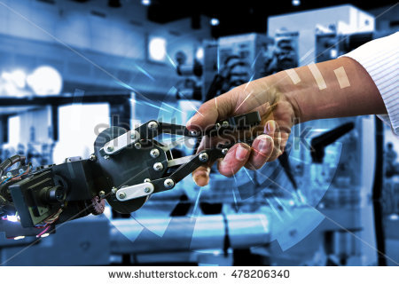 Stock photo cyber communication and robotic concepts industrial cyber physical systems concept robot and 478206340